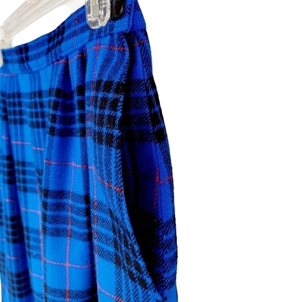 Pendleton Morgan Tartan Plaid Long Wool Skirt Size 6 Vintage Blue Black Red EUC - Picture 5 of 16
